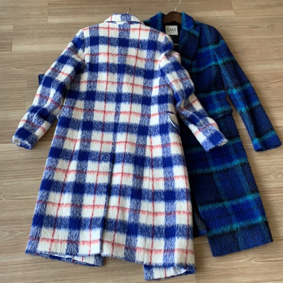 SAM New York brushed wool multicolored plaid women’s size small coat - Picture 11 of 17